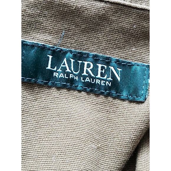 Lauren Ralph Lauren Vondra Cropped Boxy Utility Jacket Olive Twill Size 14 - Picture 6 of 8